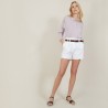 Pull col boutonné en lin cachemire - Naza 7281 poudre - 24 Rose clair