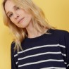 Pull en lin cachemire rayures bicolores - Nerja 7321 marine/givre - 05 Bleu marine