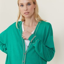 Long cardigan en lin cachemire - Narcissa 7319 veronese/sahara - 22 Vert moyen