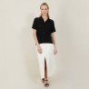 Chemise ample en côtes plates - Molly 7210 noir - 01 Noir