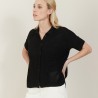 Chemise ample en côtes plates - Molly 7210 noir - 01 Noir