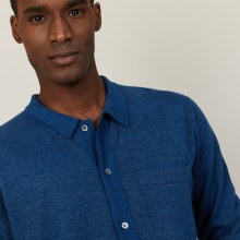 Chemise manches longues en lin cachemire - Bazar 7240 marine - 05 Bleu marine