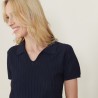 T-shirt col polo en coton sec - Nina 7240 marine - 05 Bleu marine