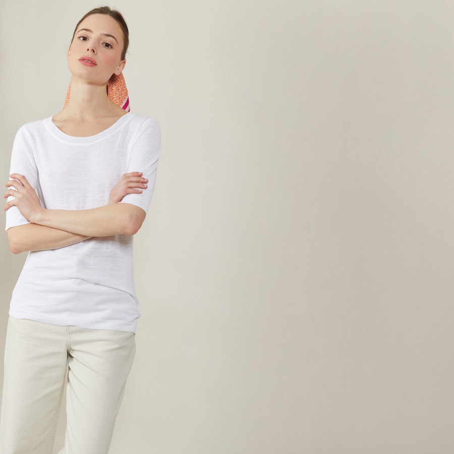 T-shirt col rond en lin flammé - Bonni