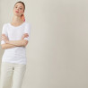 T-shirt col rond en lin flammé - Bonnie 7280 ecarlate - 52 Rouge