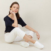 Round-neck slub linen T-shirt - Bonnie