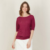 T-shirt col rond en lin flammé - Bonnie 7280 ecarlate - 52 Rouge