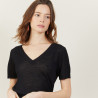 T-shirt col V en lin flammé - Bountie
