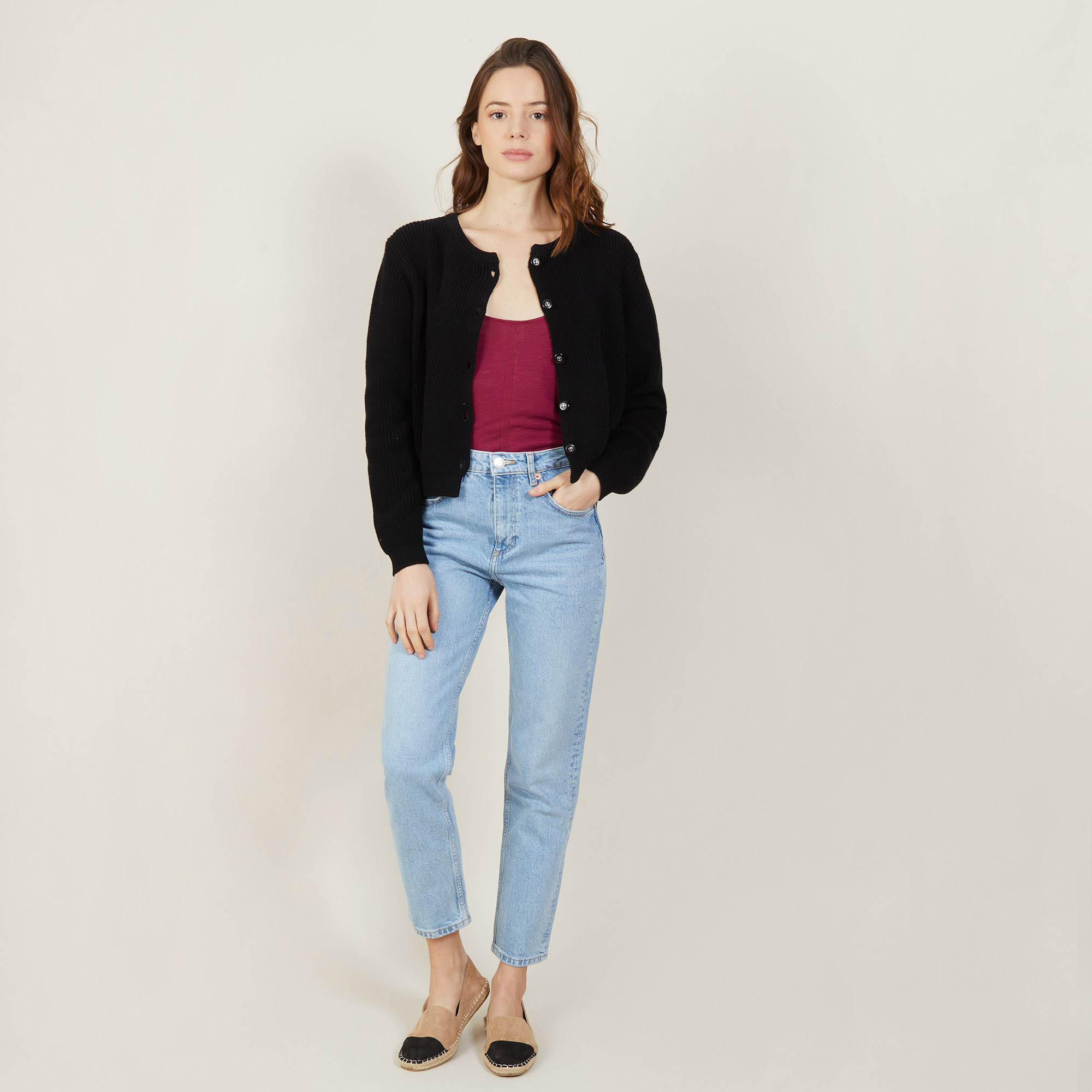 womens chunky cotton cardigan
