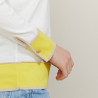 Pull col rond tricolore en coton - Nelda 7324 sahara/mimosa/blanc - 08 Jaune