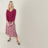 Cardigan à poches en lin flammé - Bao 7282 bordeaux - 51 Bordeaux