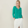 Cardigan à poches en lin flammé - Bao 7250 veronese - 22 Vert moyen