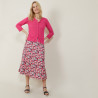 Cardigan à poches en lin flammé - Bao 7283 corolle - 91 Fuchsia