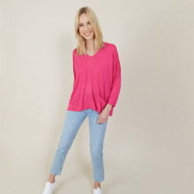 T-shirt ample en lin flammé - Balou 7283 corolle - 91 Fuchsia