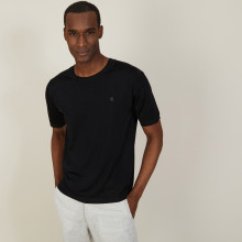 T-shirt col rond en Fil Lumière - Bocca 7210 noir - 01 Noir