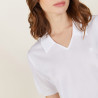 Polo manches courtes à motifs - Angie 0330 blanc - 02 Blanc