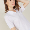 Polo manches courtes à motifs - Angie 0330 blanc - 02 Blanc