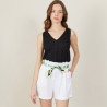 V-neck slub linen tank top - Boréal