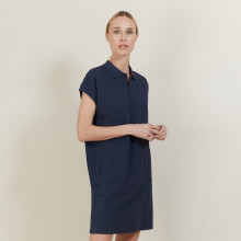 Robe manches courtes en coton - Angy 6840 marine - 05 Bleu marine