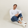 Pull col rond en coton - Balboa 6851 maquis - 83 Kaki