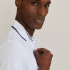 Cotton polo shirt with two-tone collar - Bistro