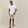 Cotton polo shirt with two-tone collar - Bistro