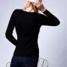 Pull col V en cachemire intemporel - Eniva 6310 noir - 01 Noir