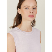 Débardeur large bretelle en lin flammé - Billie 7211 nuage - 09 Gris moyen