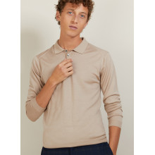 Polo en laine et soie - Bartev 7001 dune - 13 Beige moyen