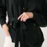 Veste boutonnée en cachemire col polo - Clemence 7451 bronze - 83 Kaki