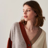Long cardigan boutonné en cachemire - Delia 7521 SABLE MULTI