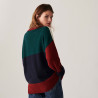 Long cardigan boutonné en cachemire - Delia 7520 MARINE MULTI