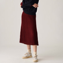 Long flowing merino wool skirt - Caeline