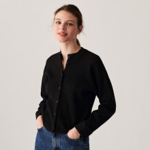 Cotton cashmere button-down cardigan with pockets - Casey