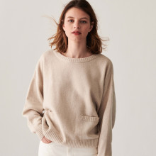 Loose-fit recycled cashmere sweater with pockets - Davina