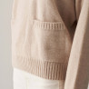 Pull ample en cachemire recyclé à poches - Davina 7403 ecru - 82 Ecru