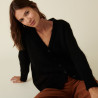 Cardigan boutonné col V en mohair - Anais 7410 noir - 01 Noir