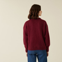 Round-neck mohair sweater in jersey point - Amandine