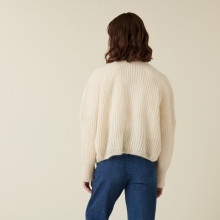 Mohair beaded ribbed cardigan - Camille