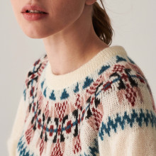 Raglan-sleeved mohair sweater with jacquard pattern - Celine