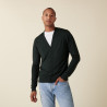 Gilet boutonné avec logo en laine mérinos - Etienne 7451 Bronze - 83 Kaki