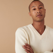 Chunky knit merino wool V-neck sweater - Ariston
