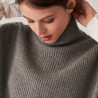 Pull col roulé sans manches en cachemire recyclé - Dalya 7411 volute - 09 Gris moyen