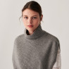 Pull col roulé sans manches en cachemire recyclé - Dalya 7411 volute - 09 Gris moyen