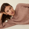Pull à jeux de point fantaisie en mohair - Camelia 7404 sable - 13 Beige moyen