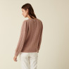 Pull à jeux de point fantaisie en mohair - Camelia 7404 sable - 13 Beige moyen