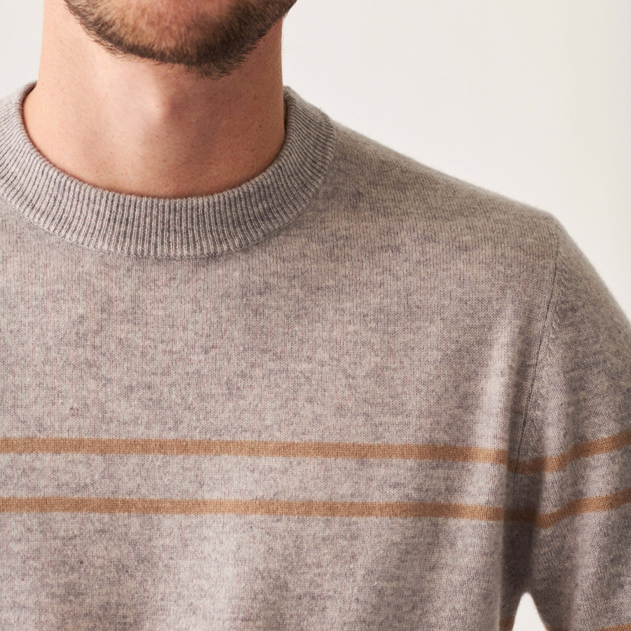 Round-neck striped cashmere sweater - Auguste
