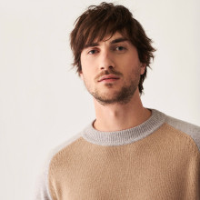 Two-tone cashmere sweater with raglan sleeves - Amalfi