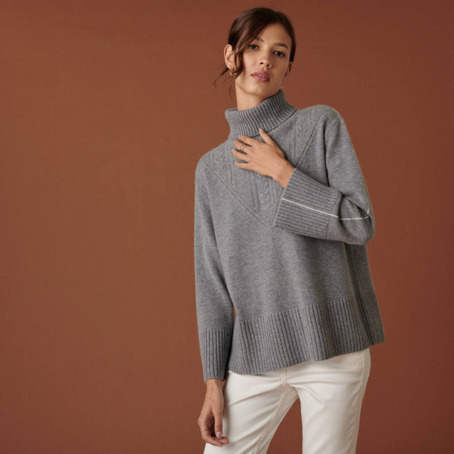 Loose cashmere turtleneck sweater - Derna