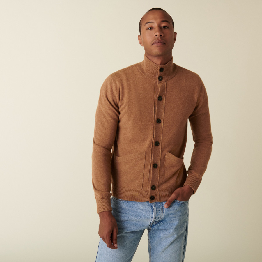 Buttoned cashmere cardigan with pockets - Erwan